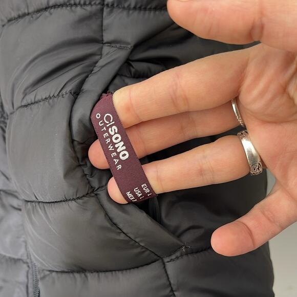 CI SONO Polyester Reversible Leopard and Black Puffer Coat Size Large - Picture 2 of 8